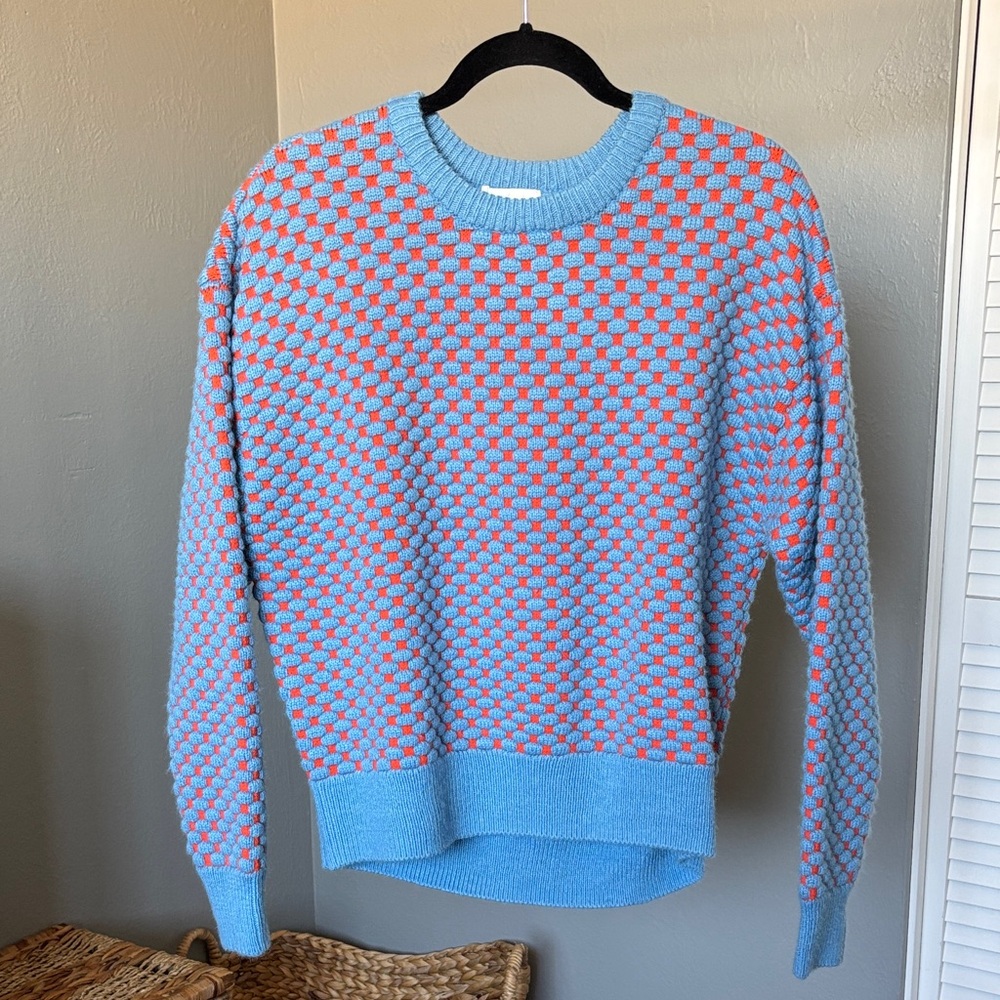 H&M Blue and Orange Patterned Sweater